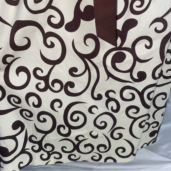 R & K Originals Ivory Scrolls Sleeveless Dress, Size 6 Petite, Cream/Brown - Picture 2 of 9